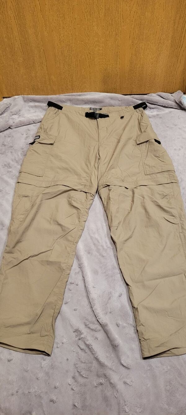 REI Convertible Hiking Pants Womens 16 Khaki Zip Off Cargo Outdoor Nylon UPF 50